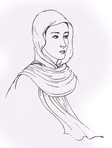 Medieval woman=s head covering-01