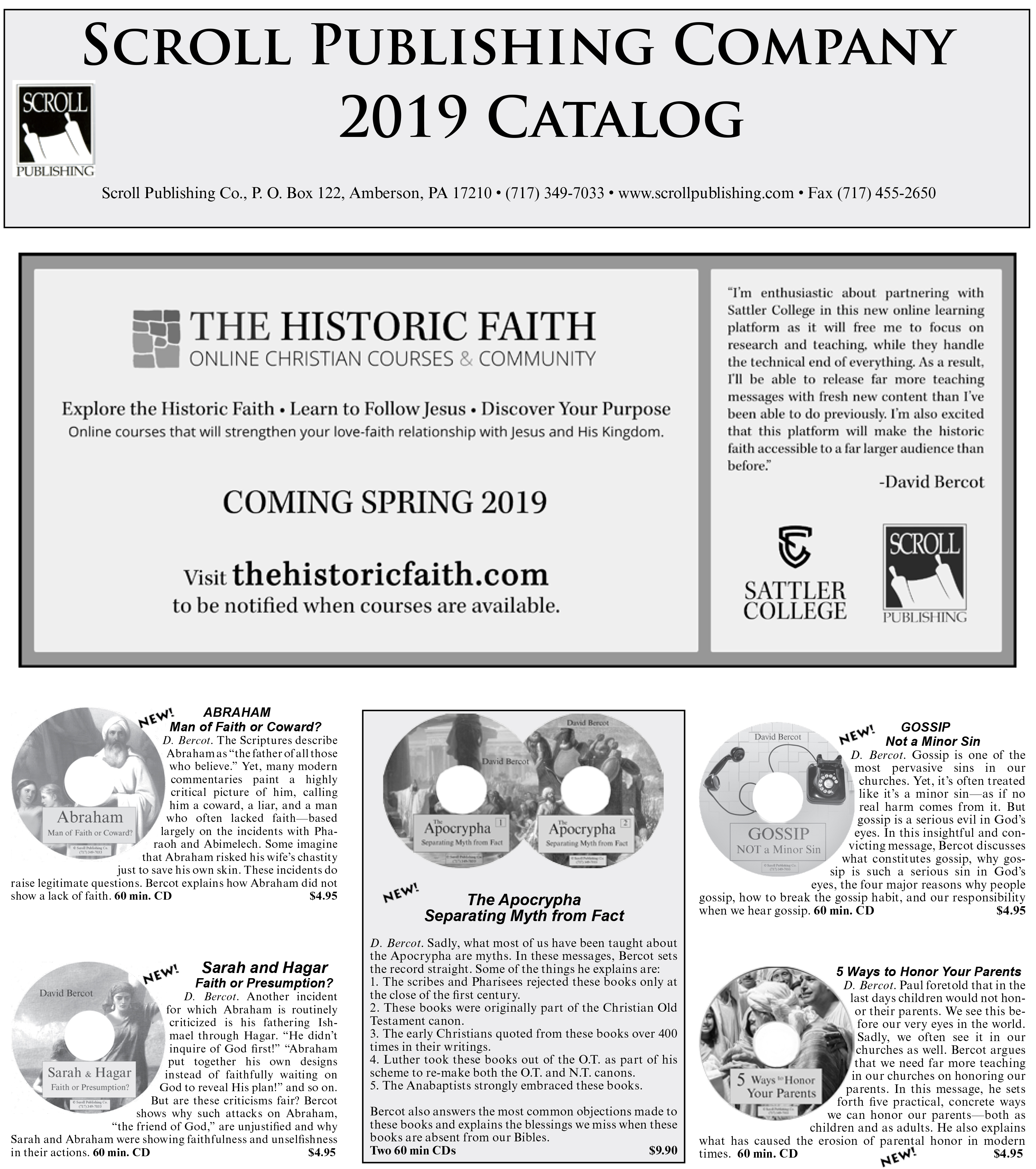 Free Catalog on Early Christians